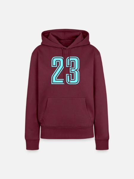 23 - Frauen Premium Bio Hoodie - Burgunderrot