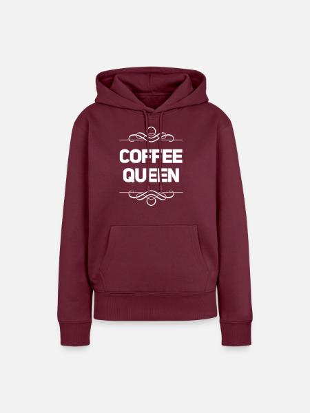 Coffee Queen - Frauen Premium Bio Hoodie - Burgunderrot