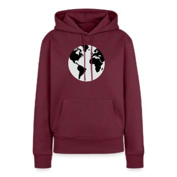 Terre - Terre - Sweat à capuche Premium bio Femme - bourgogne - Devant - Julia (174cm)