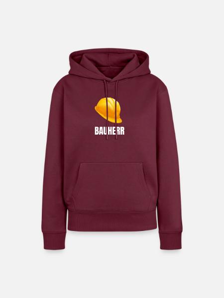 Bauherr Bauhelm - Frauen Premium Bio Hoodie - Burgunderrot