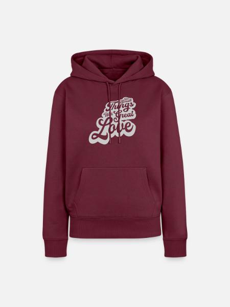 Zitat do small things - Frauen Premium Bio Hoodie - Burgunderrot