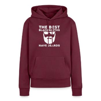 Les meilleurs forgerons ont des barbes - Sweat à capuche Premium bio Femme - bourgogne - Devant - Julia (174cm)