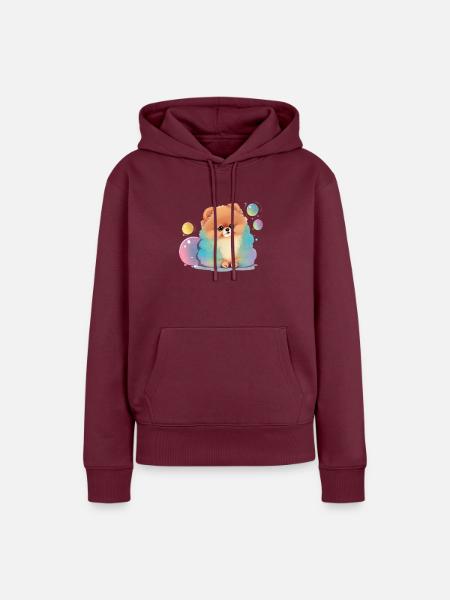 Pomeranian Zwergspitz - Frauen Premium Bio Hoodie - Burgunderrot