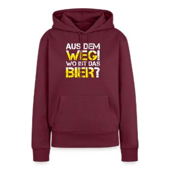 Lustiges Mallorca AUS DEM WEG WO IST DAS FREIBIER? - Frauen Premium Bio Hoodie - Burgunderrot - Vorne - Julia (174cm)