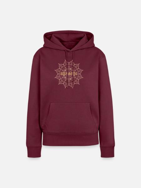 NAMASTE - Frauen Premium Bio Hoodie - Burgunderrot