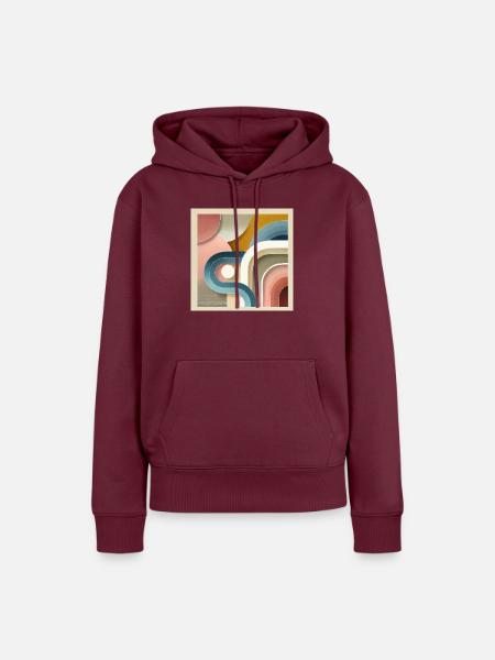 Pastell Sinfonie - Abstraktes Gemälde - Frauen Premium Bio Hoodie - Burgunderrot