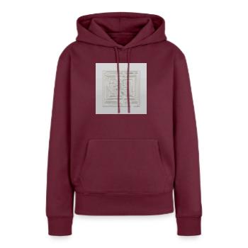 L’élégance libérale - Sweat à capuche Premium bio Femme - bourgogne - Devant - Julia (174cm)