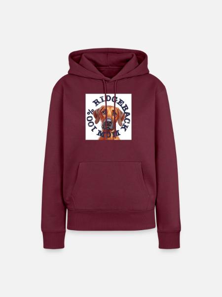 100% Ridgeback mom2 - Frauen Premium Bio Hoodie - Burgunderrot