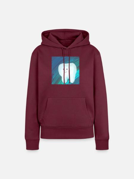 Zahn-Art - Frauen Premium Bio Hoodie - Burgunderrot