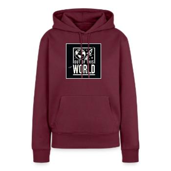 Out of This World - Frauen Premium Bio Hoodie - Burgunderrot - Vorne - Julia (174cm)