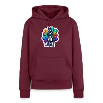 Basketball Wolfpack - Frauen Premium Bio Hoodie - Burgunderrot - Vorne - Julia (174cm)