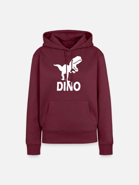 Dinosaurier Dino - Frauen Premium Bio Hoodie - Burgunderrot