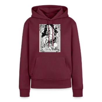 Der Tod auf einem Pferd - Frauen Premium Bio Hoodie - Burgunderrot - Vorne - Julia (174cm)