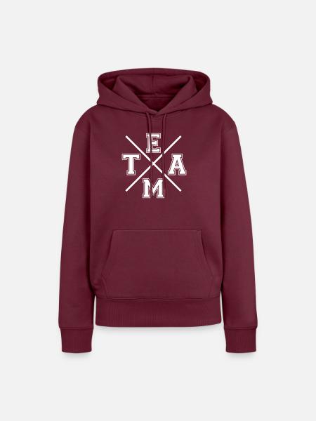 Team - Frauen Premium Bio Hoodie - Burgunderrot