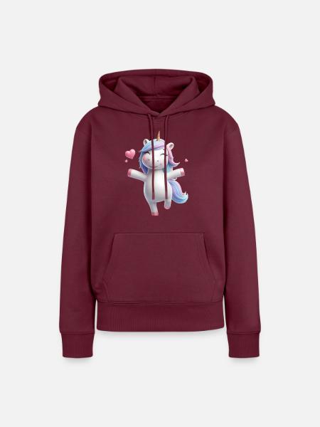 Einhorn 1 - Frauen Premium Bio Hoodie - Burgunderrot
