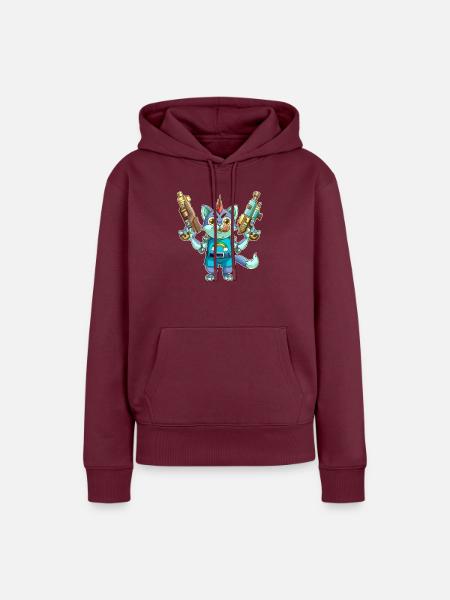 Killer Kitty - Frauen Premium Bio Hoodie - Burgunderrot