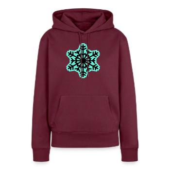 snow frost - Frauen Premium Bio Hoodie - Burgunderrot - Vorne - Julia (174cm)