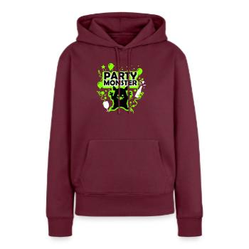 Monstre de fête vert - Sweat à capuche Premium bio Femme - bourgogne - Devant - Julia (174cm)