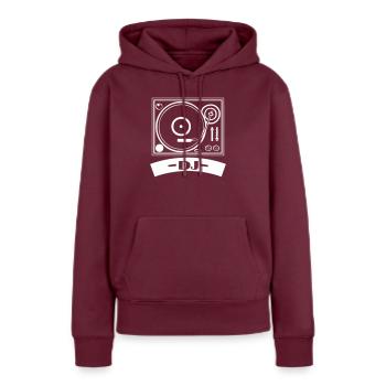 Platine vinyle DJ - Sweat à capuche Premium bio Femme - bourgogne - Devant - Julia (174cm)