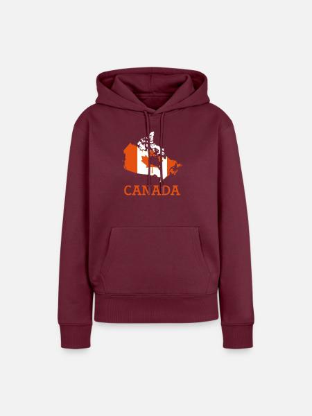 canada - Frauen Premium Bio Hoodie - Burgunderrot