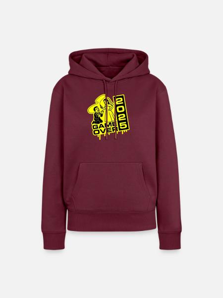 Hochzeit Game Over 2025 - Frauen Premium Bio Hoodie - Burgunderrot