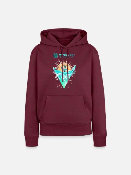 Kitesurfing Kite - Frauen Premium Bio Hoodie - Burgunderrot