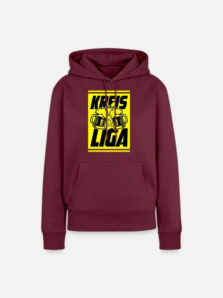 Kreisliga Bier - Frauen Premium Bio Hoodie - Burgunderrot