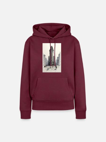 Flatiron Building - Frauen Premium Bio Hoodie - Burgunderrot