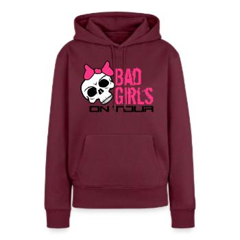 schaedel totenkopf boese bad gefaehrlich on tour u - Frauen Premium Bio Hoodie - Burgunderrot - Vorne - Julia (174cm)