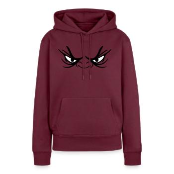 boese monster augen horror hunger gesich lustig co - Frauen Premium Bio Hoodie - Burgunderrot - Vorne - Julia (174cm)