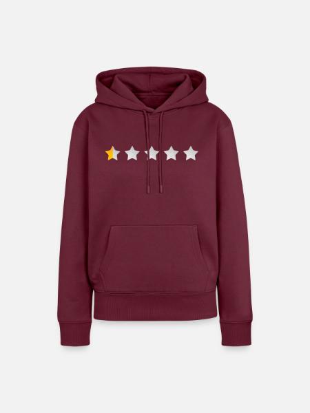 halber Stern - Frauen Premium Bio Hoodie - Burgunderrot