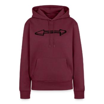 flèche - Sweat à capuche Premium bio Femme - bourgogne - Devant - Julia (174cm)