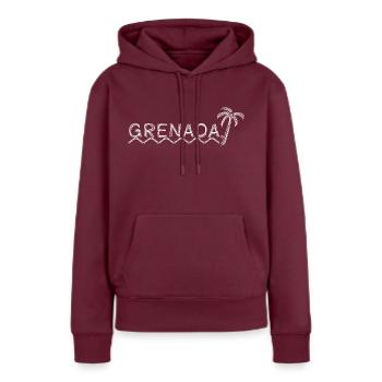 Grenada - Frauen Premium Bio Hoodie - Burgunderrot - Vorne - Julia (174cm)