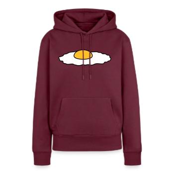 spiegelei essen lecker hunger kochen braten chef k - Frauen Premium Bio Hoodie - Burgunderrot - Vorne - Julia (174cm)