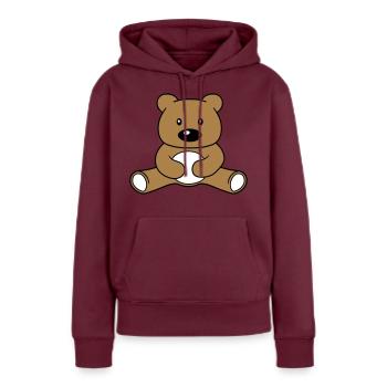 baer suess niedlich sitzen klein comic cartoon cli - Frauen Premium Bio Hoodie - Burgunderrot - Vorne - Julia (174cm)