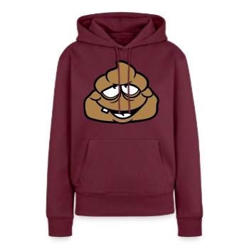 merde kot visage dégoûtant tas haeufchen merde - Sweat à capuche Premium bio Femme - bourgogne - Devant - Julia (174cm)