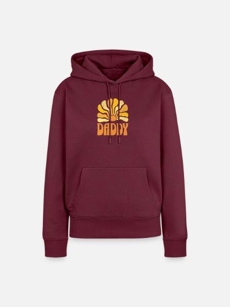 Daddy Retro - Frauen Premium Bio Hoodie - Burgunderrot