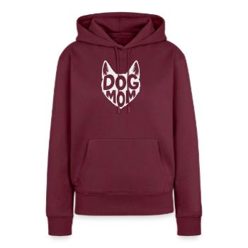 Dog Mom Hunde-Silhouette – Hundemama Shirt - Frauen Premium Bio Hoodie - Burgunderrot - Vorne - Julia (174cm)