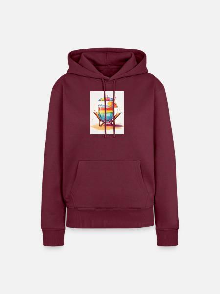 Regenbogen-Cocktail - Frauen Premium Bio Hoodie - Burgunderrot
