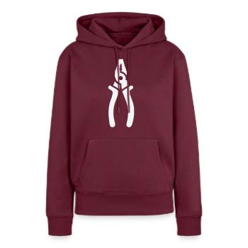Pince à outils - Sweat à capuche Premium bio Femme - bourgogne - Devant - Julia (174cm)