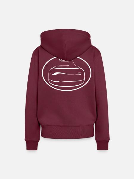 Curling ist Kunst - weiß - Frauen Premium Bio Hoodie - Burgunderrot