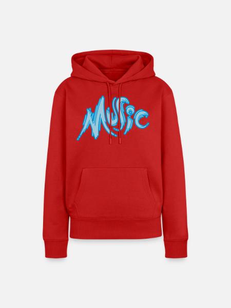 Music - Frauen Premium Bio Hoodie - Rot
