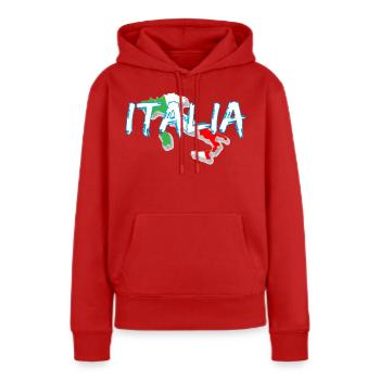 Italie Edo botte blanche - Sweat à capuche Premium bio Femme - rouge - Devant - Julia (174cm)