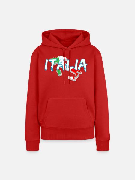 Italien Edo weißer Stiefel - Frauen Premium Bio Hoodie - Rot