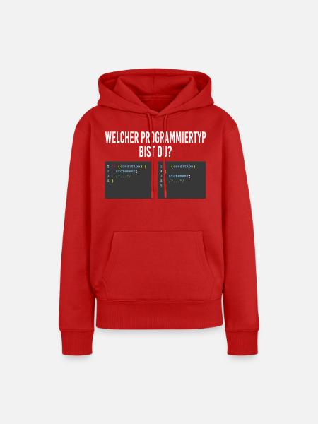 Welcher Programmiertyp bist du? - Frauen Premium Bio Hoodie - Rot