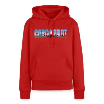 Pilote de fret - Sweat à capuche Premium bio Femme - rouge - Devant - Julia (174cm)