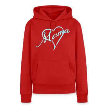 Mama mit Herz Junge blau - Frauen Premium Bio Hoodie - Rot - Vorne - Julia (174cm)