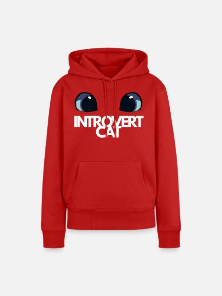 Introvertierter Katzenblaue Augen - Frauen Premium Bio Hoodie - Rot