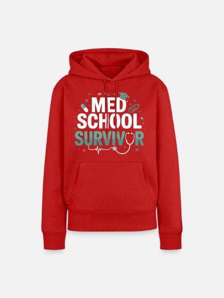 Med School Survivor - Frauen Premium Bio Hoodie - Rot
