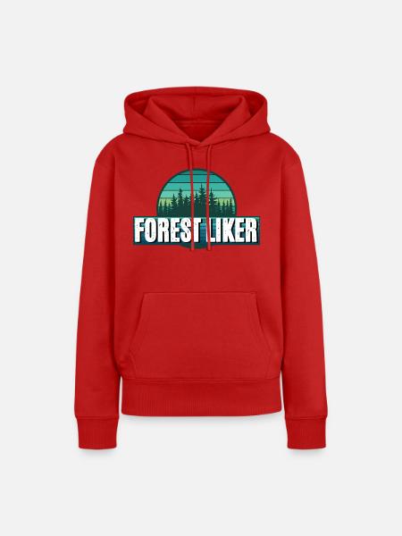 Forest Liker - Frauen Premium Bio Hoodie - Rot
